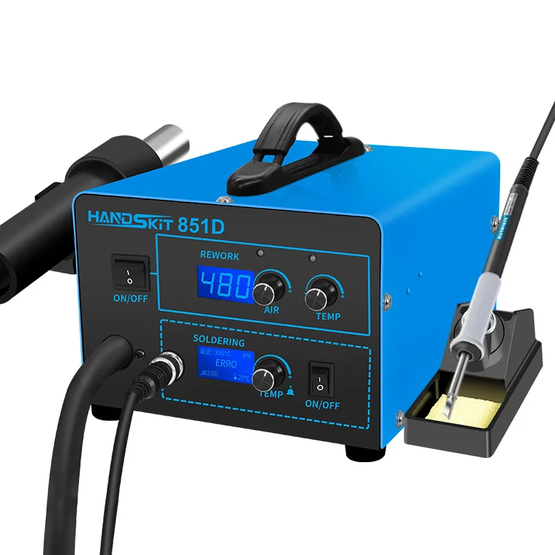 Handskit 851D BGA SMD машина переделочная станция с T12 паяльник для мобильного телефона инструменты обслуживания горячего воздуха пистолет сварочный стол