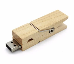 Wooden Clip USB Flash Drive  8GB 16GB Wholesale Gift Pen drive 32GB 64GB 3.0 USB Memory stick 1GB 2GB Wood Peg Thumb Drive