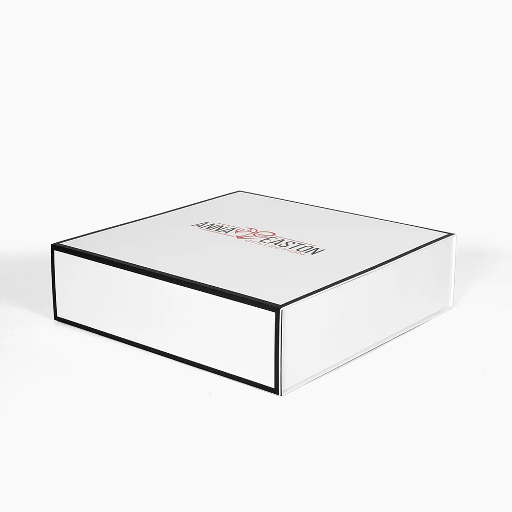 Manufacturer Deluxe Rigid Big Size Paper Folding Carton Presentation Dress/Clothes/T-Shirt White Magnetic Gift Box Packaging