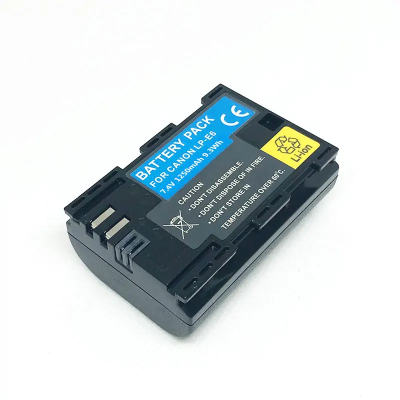1250mAh rechargeable battery for can eos Digital Camera Battery Pack LP-E6 For CANON LPE6 Battery