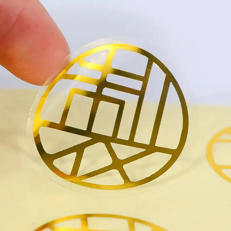 Пользовательский логотип, круглые серебряные тисненые печатные клейкие этикетки, золотые наклейки из фольги для упаковки