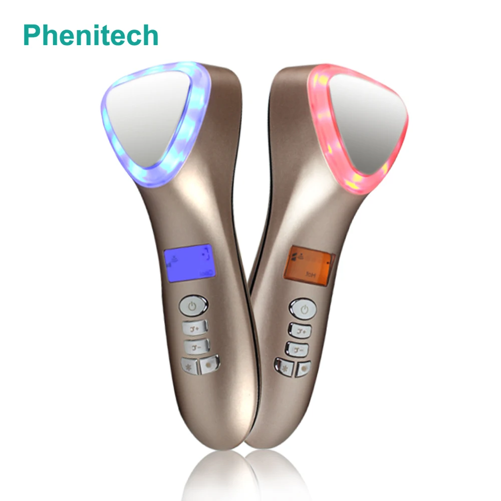Anti-aging Anions Ion Import Vibration Massager Remover  Hot and Cooling Skin Firming Care Facial Moisturizer Tightening