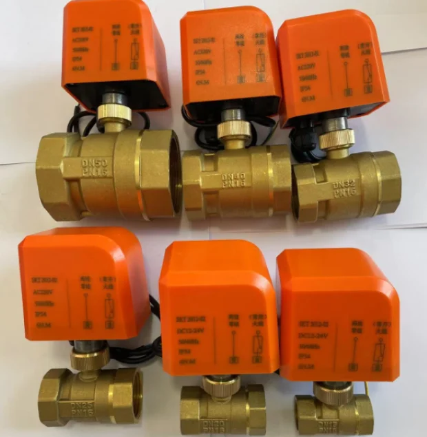 DN15 PN 16 Programmable Water Control Shutoff Electronic Motorized Brass Ball Valve 220V with Actuator