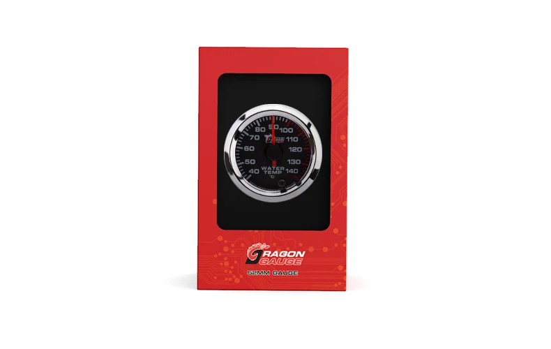DRAGON GAUGE 7 color Stepper Motor Pointer 12V 2 inch 52mm Electrical Water Temperature Gauge 40~140 C With Sensor for Car(5044)