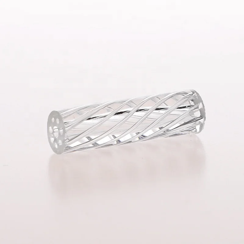 Retail In Stock 2 Colors Spiral Texture 7 Holes Smoking Glass Tips/Filter Tips Glass/Cigarette Glass Filter Tips for Smoking