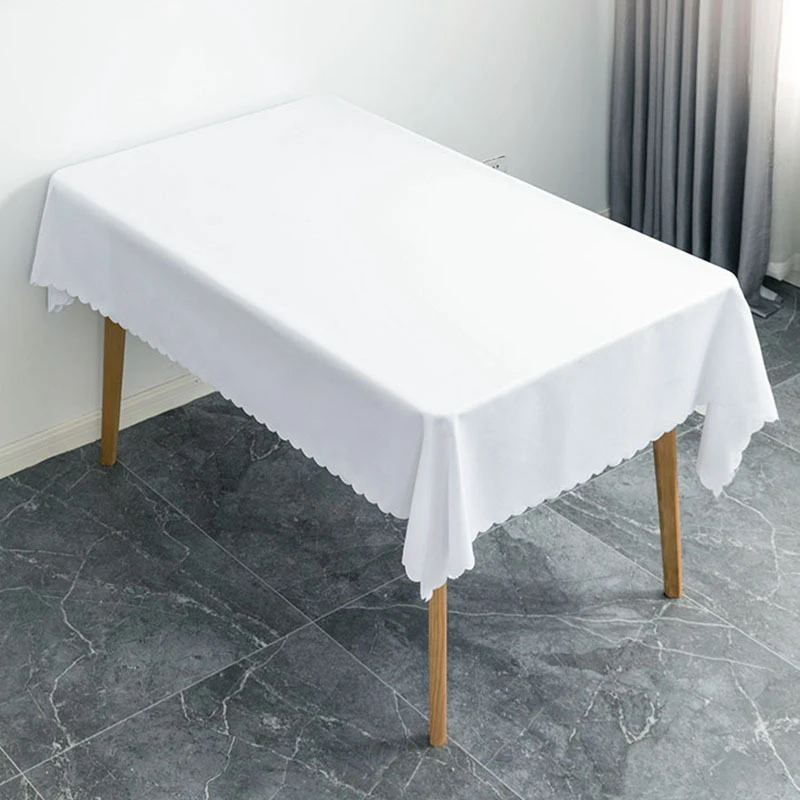 Elegant Wedding Decoration Polyester White Round Tablecloth Table Cloths and Chair Cover Set