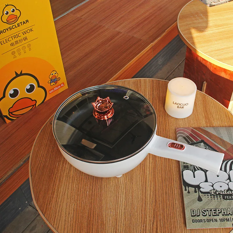 Multi-function Rice Soup  Boiling Water Mini Electric Hot Pot  Cooker Non-stick Rapid Noodle Cooker