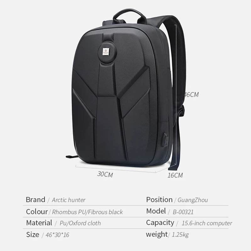 ARCTIC HUNTER Good Quality Business Backpack Bag Factory Directly EVA School Laptop Backpack With USB Charging Port
