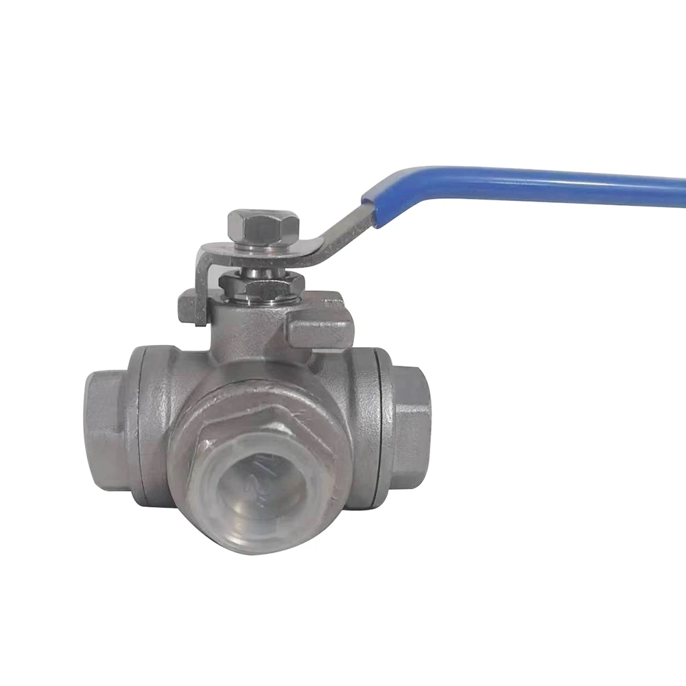 Industrial Grade Threaded SS316 G1/2' Female BSPP 3-way Ball Valves L Type