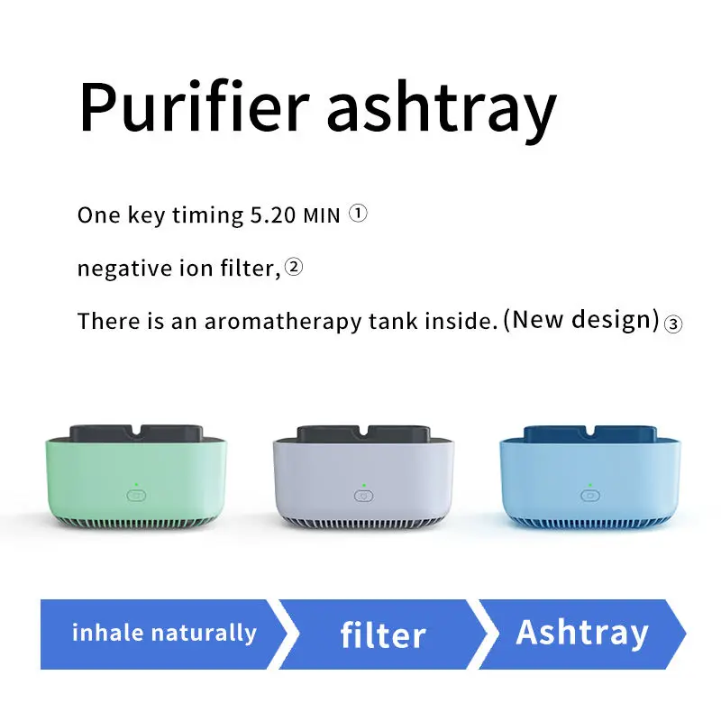 Smokeless Ashtray Air Purifier for Cigarette Smoker Smoke Grabber Ash Tray for Indoor Outdoor Home Office