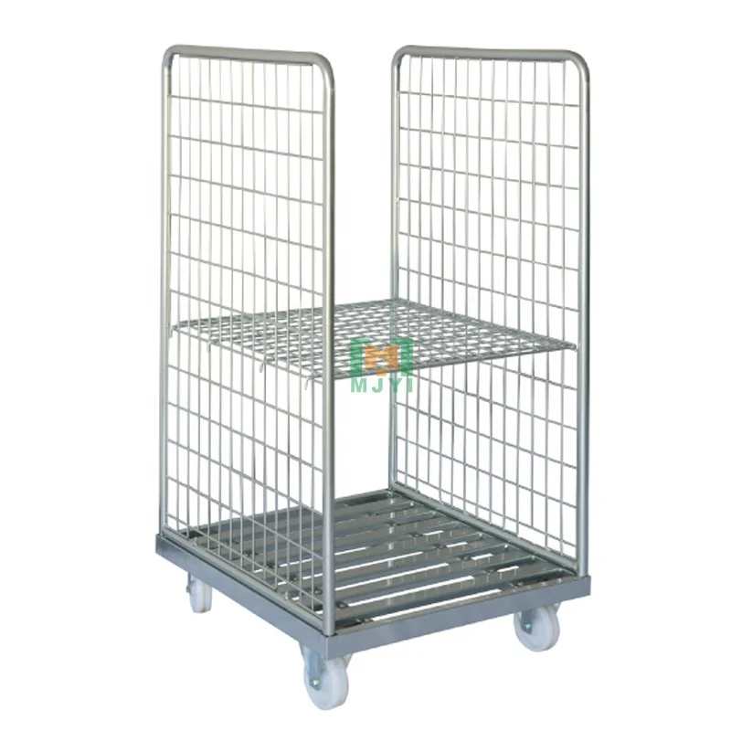 Heavy Duty Roll Cage Container Cargo Transport Trolley With