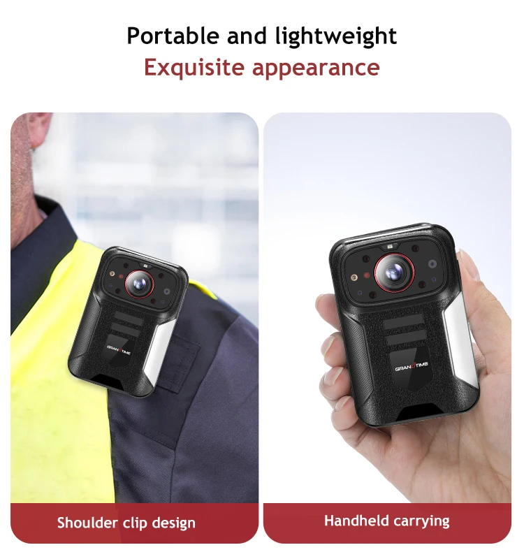 Grandtime 4G LTE body worn camera built-in Infrared night vision 1080P HD live streaming body recorder for for military security