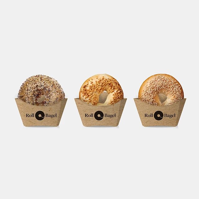 Custom design food grade take away bagel cardboard box packaging