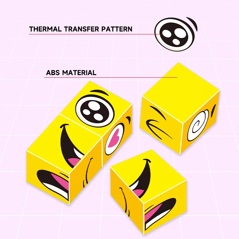 Reactivity Training Face Expression Change Cube Card Matching Speed Competition Party Family Interactive Board Game Toy for Kids