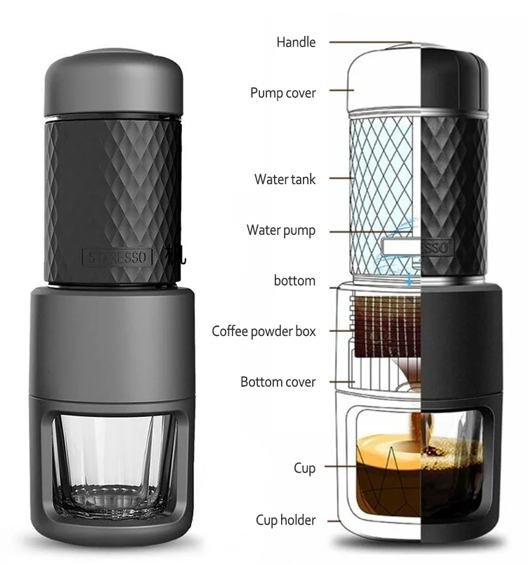 Red Dot Design Award Of  Mini Portable Espresso & Americano Coffee Machine For Outdoor Camping Hiking Travel Home