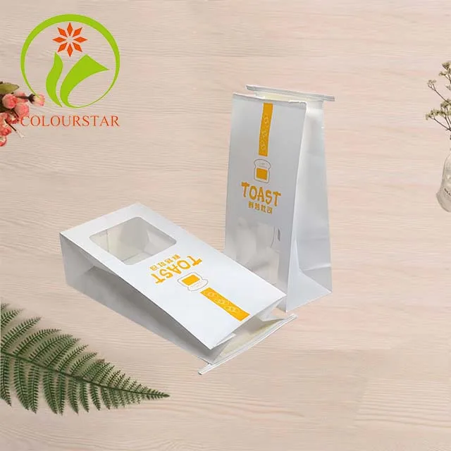 Жестяной галстук с логотипом на заказ хлебобулочные продукты принтом белые крафтовые пакеты для упаковки хлеба прозрачным