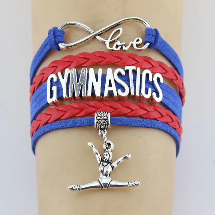 gymnast gymnastic teacher teams girls gymnastics charm bracelet alloy with rope