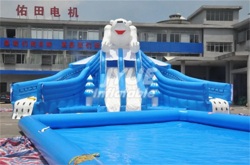 Popular Theme Giant Inflatable Commercial Water Park Slides Game With Pool