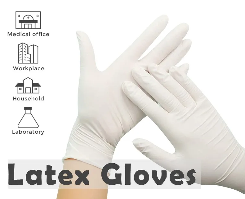 Factories in Malaysia Latex Medical Examination Gloves With Powder Latex Powdered Examination Gloves Disposable