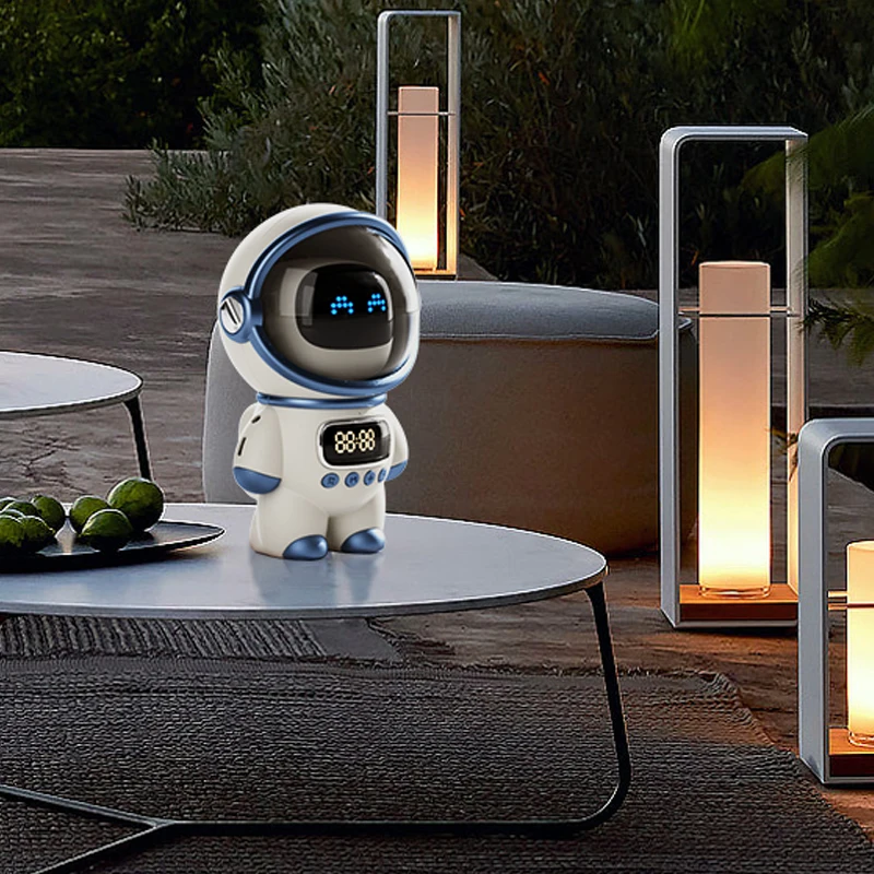 New Astronaut BT Speaker Light Creative Portable Home Intelligent AI Voice Clock Alarm Clock Wireless BT Sound Night Light