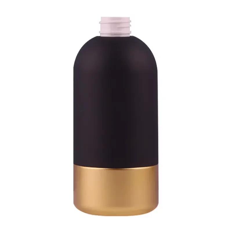 Luxury Gold Body Wash Packaging Shower Gel Bottle Round Shape Container 300ml 800ml Plastic Pet Shampoo Bottle Private Label