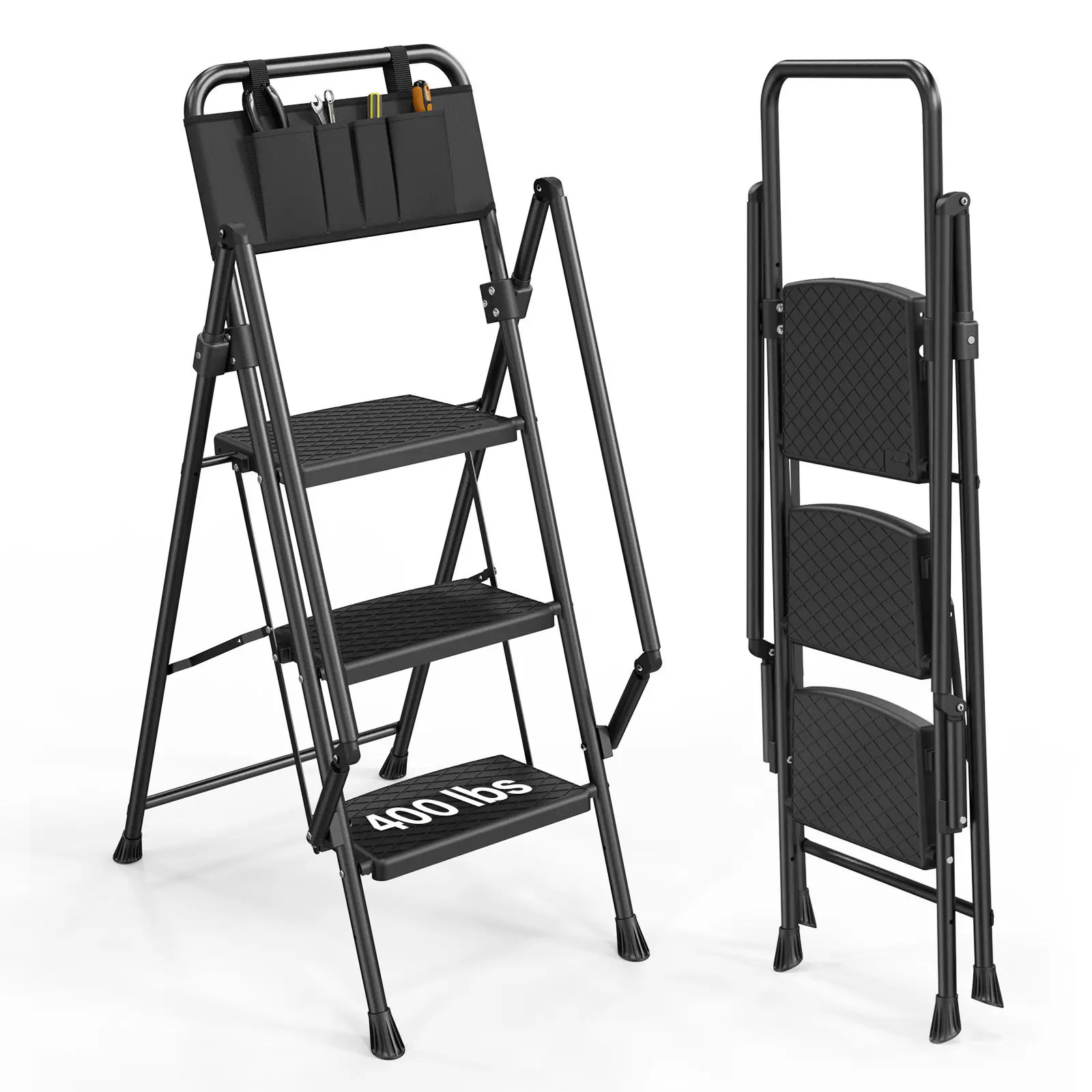 Hot selling Folding Step Stool 2 3 4 5 Step Handrail  Household Steel Ladder