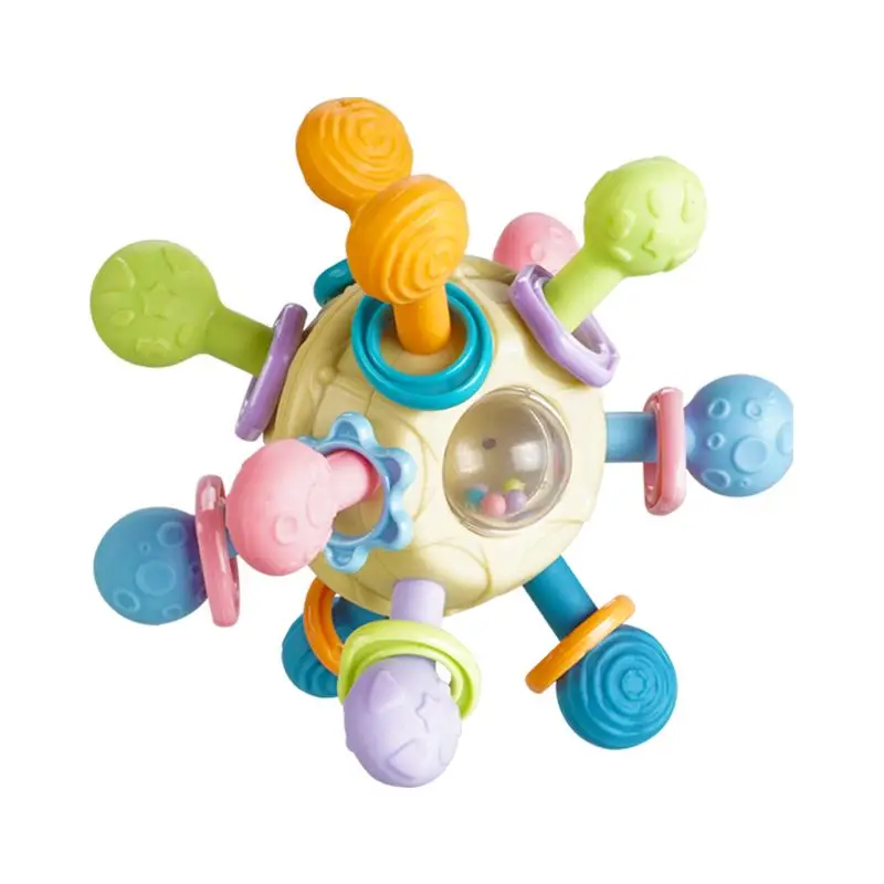 Baby Puzzle Manhattan Silicone Atom Ball Baby Teething Soft Tooth Glue Hand Scratch ball baby teether kids Sensory toys
