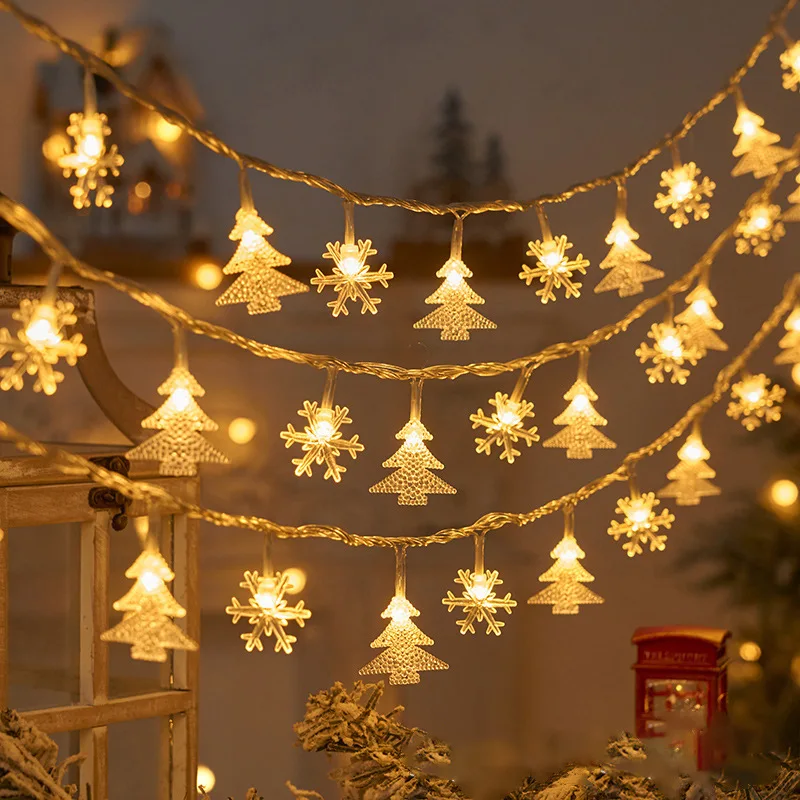 Christmas decoration fairy lights Snowflake Elk Christmas tree Lamp Battery christmas deer with lights