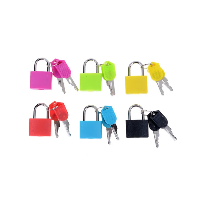 
New 6 colors Small Mini Strong Steel Padlock Suitcase Drawer Lock Luggage Case Keyed Padlock Anti-Theft Locks with 2 Keys 4.8 