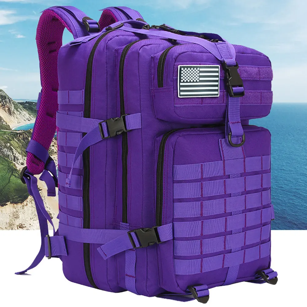 Mens Wholesale Custom 45L MOLLE System 3 Days Bag Out Bag Assault Hiking Backpack