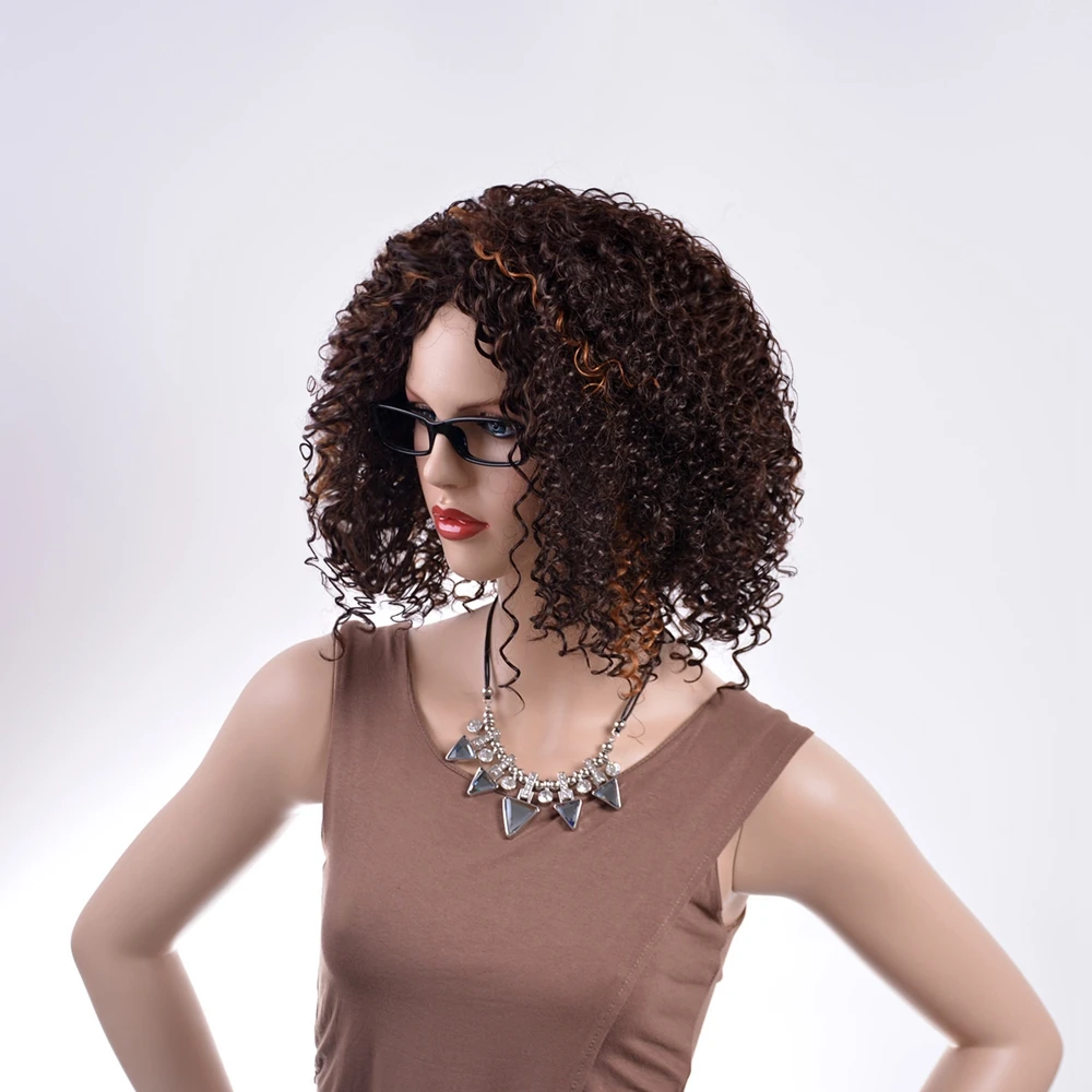 woman wig Alisa Fashion Remy Brazilian Human Hair kinky Curly T part Lace Front Wigs On Sale