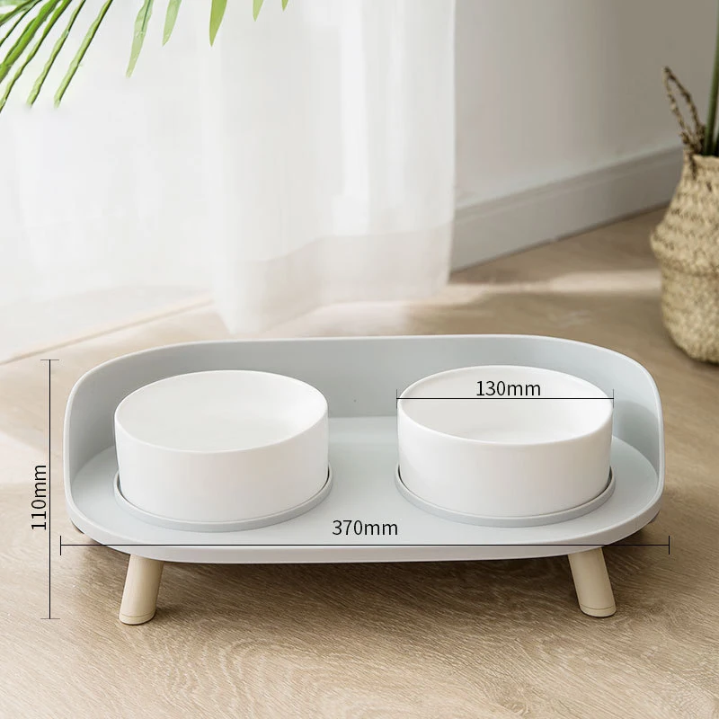 
luxury double eco friendly porcelain cat pet dog bowl slow elevated dog pet feeder 