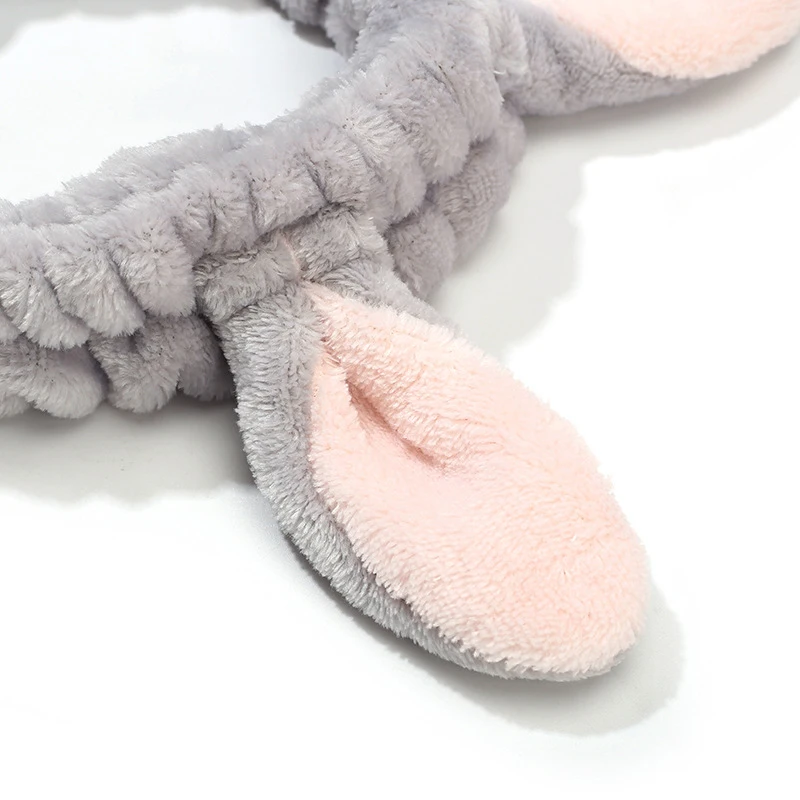 soft cute cartoon plush rabbit sleeping eye mask and ear makeup headband
