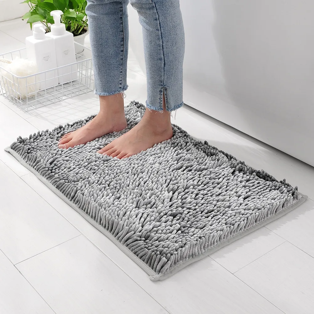 Modern Design Highly Absorbent Anti Slip Backing Chenille Door Mats Indoor Doormat