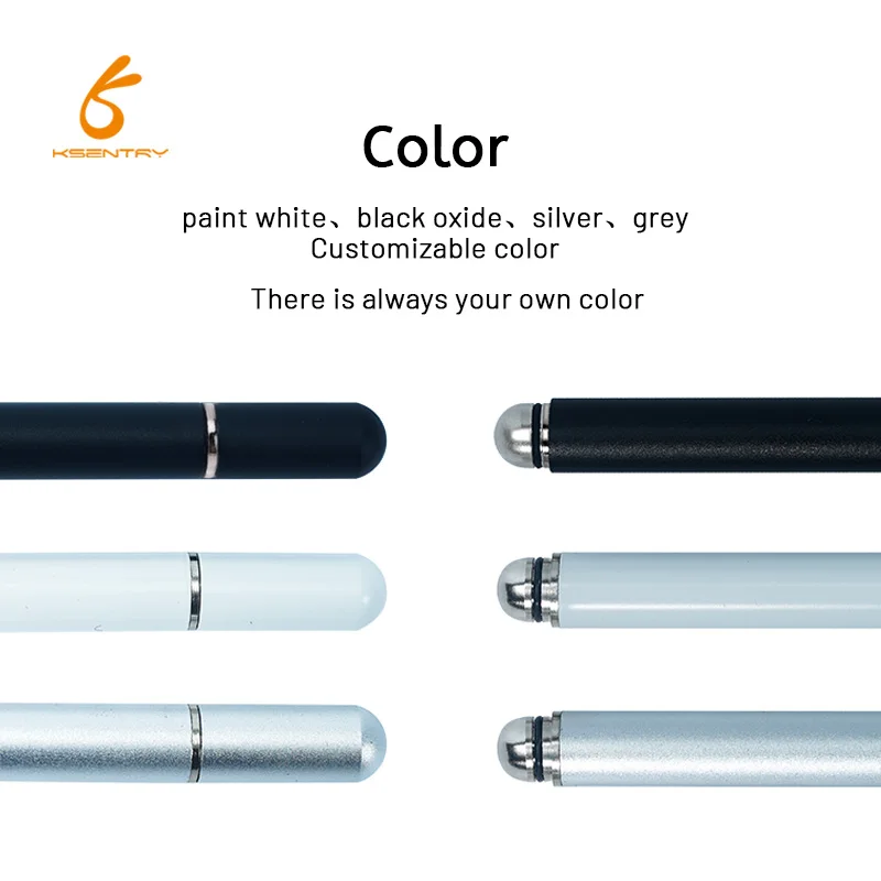 Oem/odm Universal Stylus Pens For Touch Screen Metal With Logo Suitable For Apple/samsung/xiaomi tablet stylus pen 2 In 1 Stylus