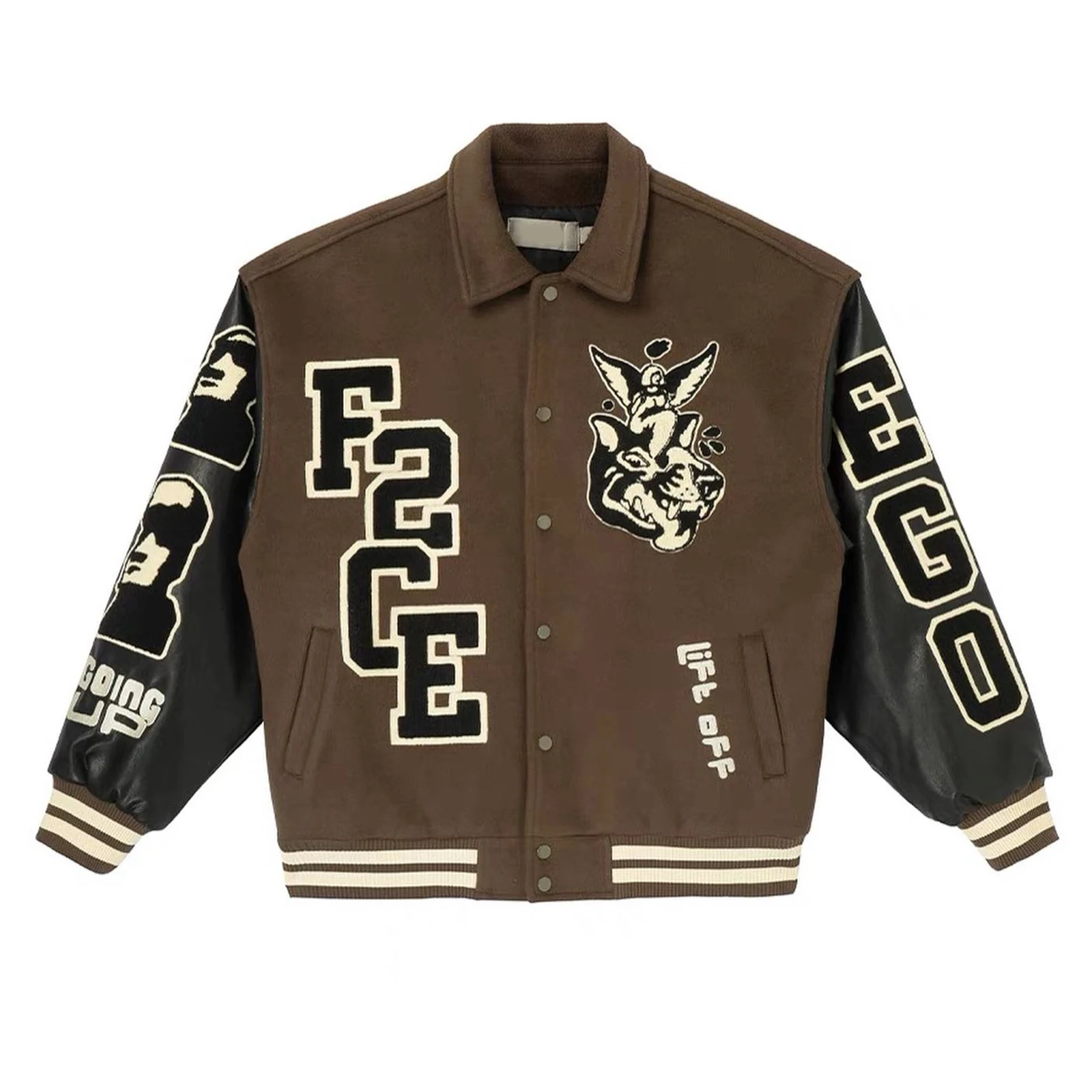 OEM Custom Winter Lettermen Varsity Jacket Vintage University Chenille Patches Logo Embroidery Bomber Jackets for Men