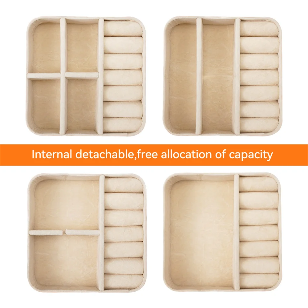 Kids Packaging Storage logo Custom Travel Overlay Portable Velvet case Leatherette High Quality Jewelry Box for Gift