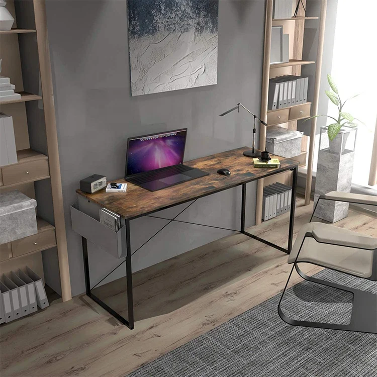Writing Desk Laptop Table with Storage Bag and Headphone Hook for Home, Office