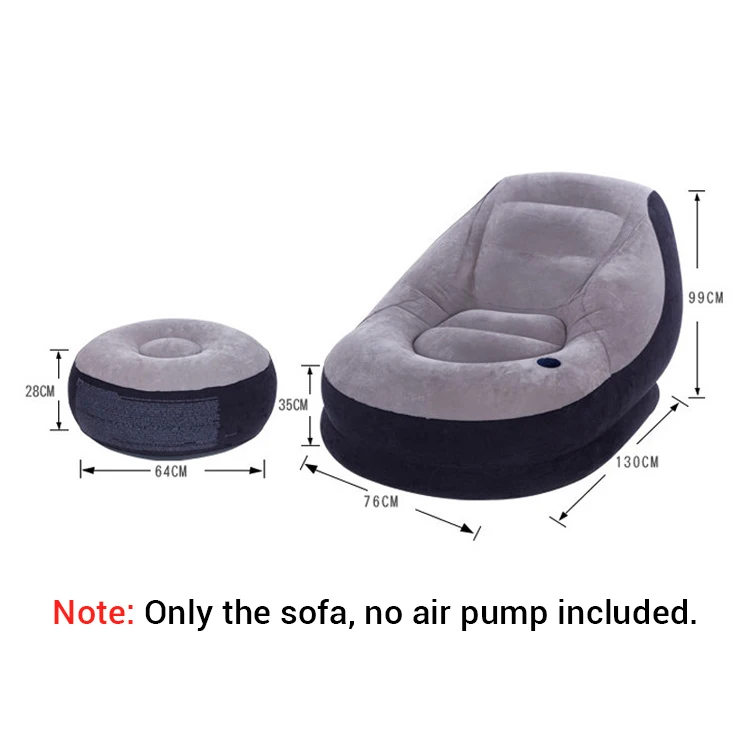 Foldable lazy air sofa with footrest portable inflatable sofa chair for living room home furniture
