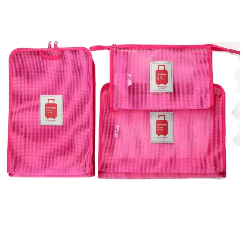 Дорожная упаковка, сетчатый органайзер для багажа на молнии, набор из 3 шт., дорожный Органайзер