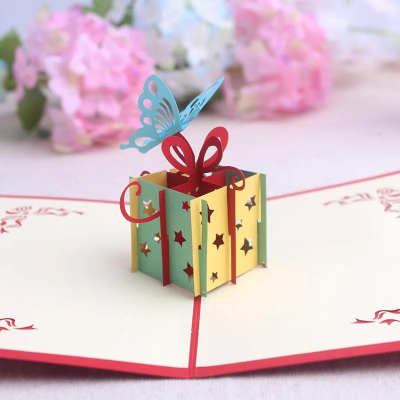 Pop Up Card Luxury Greeting 3D Three-Dimensional Gift Handmade Birthday Party Laser Cut Invitation Card