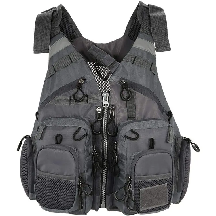 Kayak fishing life vest waterproof multi-pockets adjustable outdoor fishing vest for swimming sailing boating kayak floating