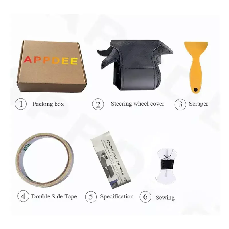 APPDEE Black Artificial Leather Car Steering Wheel Cover for Ford Focus 3 2012-2014 KUGA Escape 2013-2016 C-MAX 2011-2014