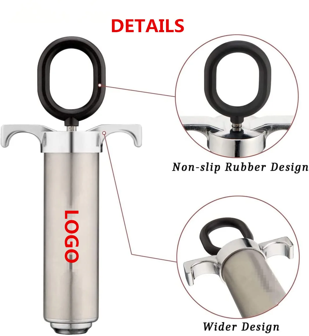 Stainless Steel Meat Injector Marinade Gun for Infusing Steak with Brine Durable Metal Meat Brine Injector