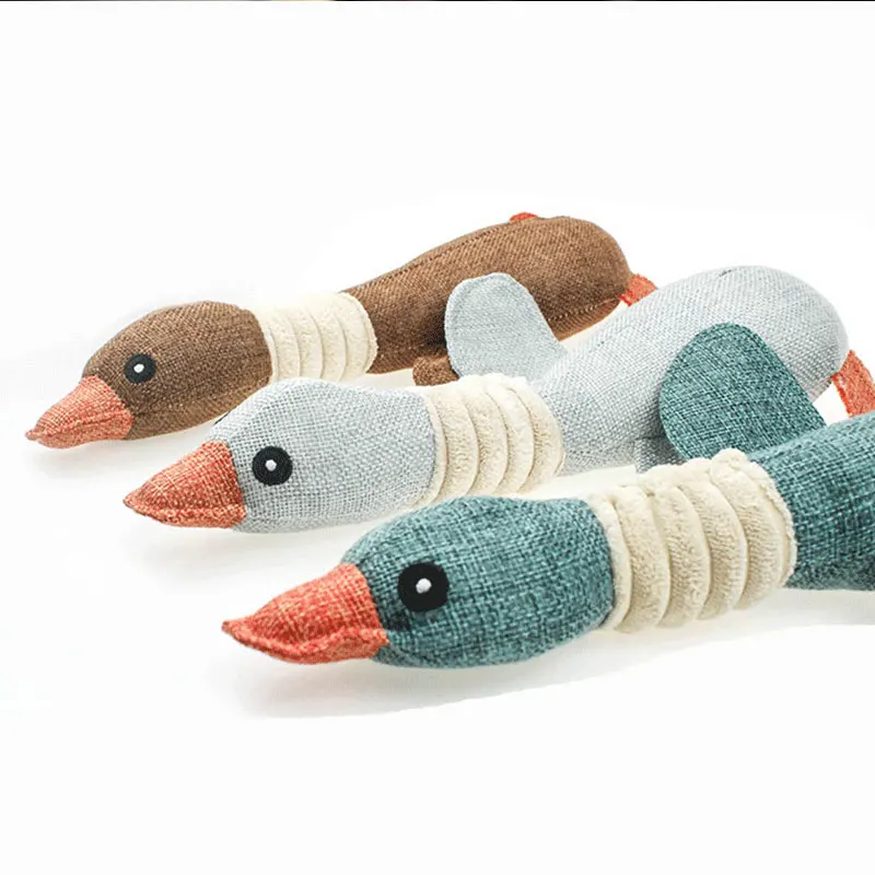 Pet Accessories Wild Goose Plush Animals Bite Toy Squeaky Dog Plush Toy