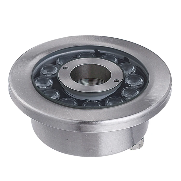
China supplier dmx control stainless steel 27 watt led rgb fountain ring light ip68 garden 6W waterproof underwater light 
