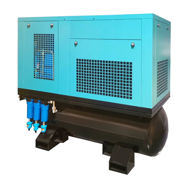 Industrial Integrated 10HP 7.5KW  Air Compressor With Tank And Dryer 0.8Mpa 8bar 380V 50HZ 3PH Air compressors