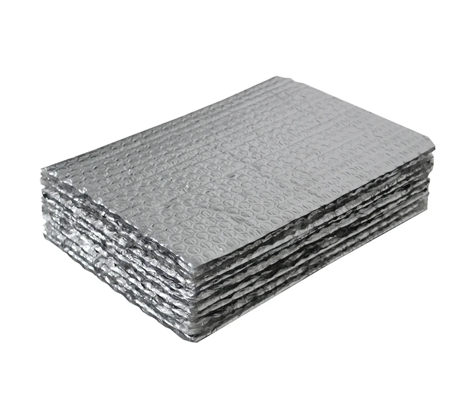High R-value foil backed bubble thermal insulation material for roof