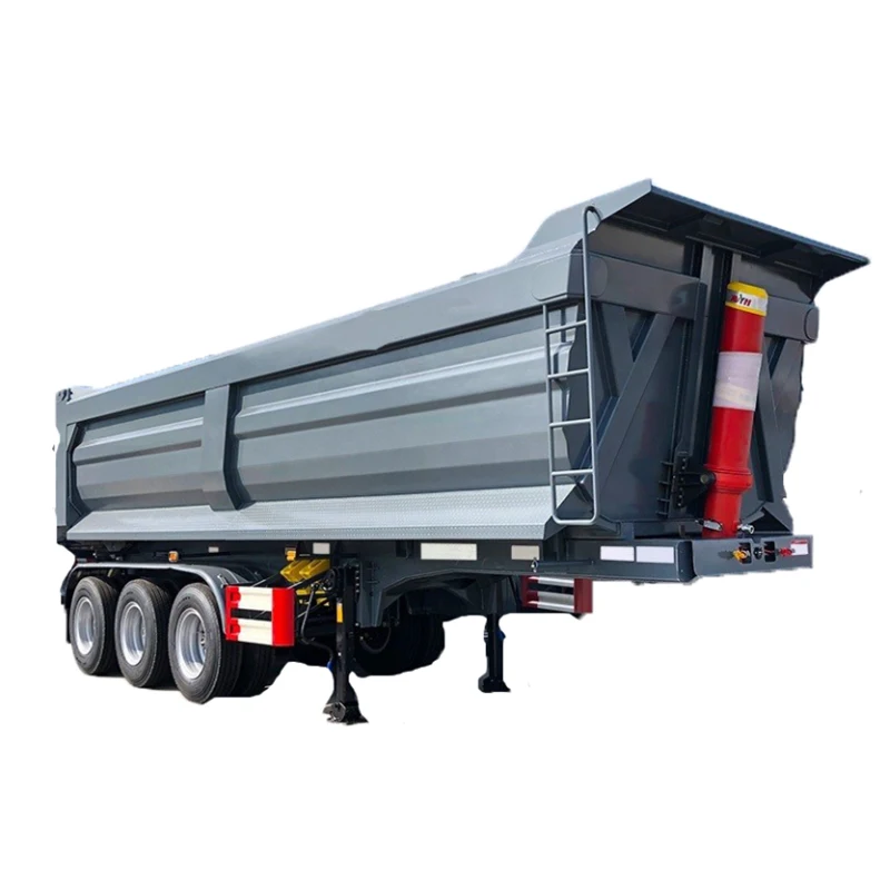Transport Heavy Vehicles 50-80t Gooseneck Roll Off Rear Tipper Dump Semi Trailer
