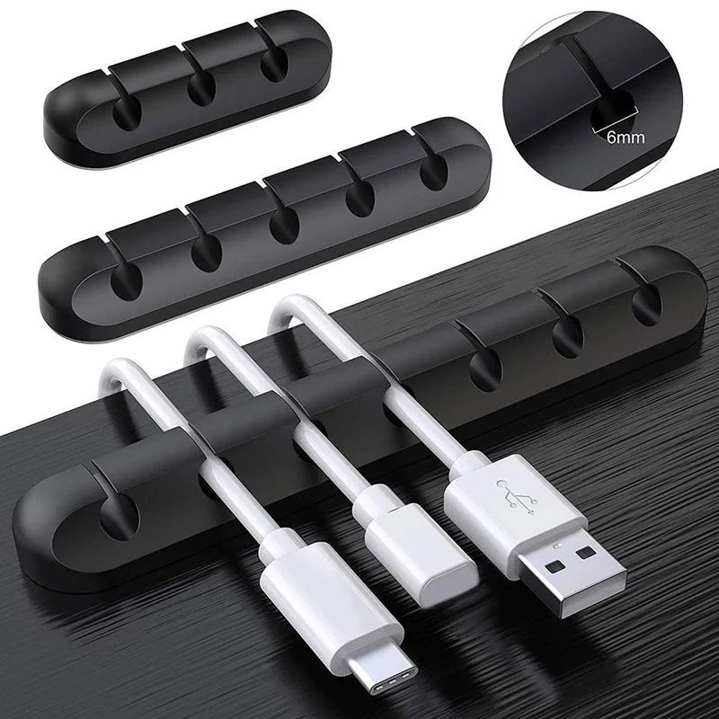 Dropship Silicone USB Cable Headphone Winder Desktop Management Wire Protector Cable Organizer Clips Cable Holder Organizer